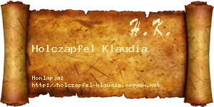 Holczapfel Klaudia névjegykártya